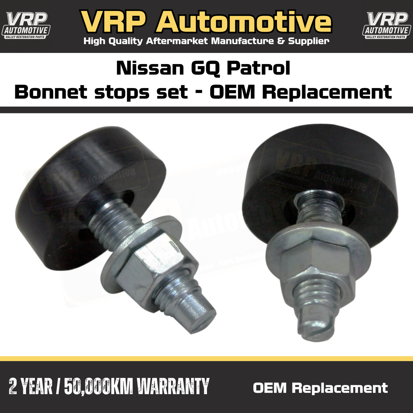 Rubber Bonnet Stop Set for Nissan Patrol GQ Y60 & Ford Maverick 1988–1997