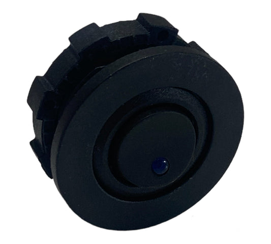 12V MINI ROUND TOGGLE SWITCH BLACK W/ BLUE LED - ROUND