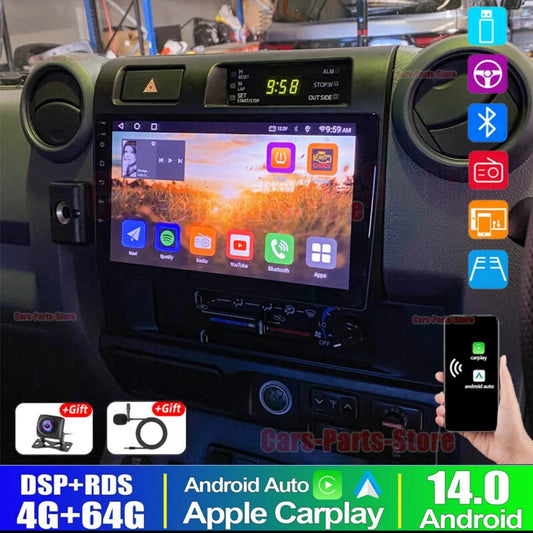 9" Android 13 Head Unit for Toyota Land Cruiser 70 76 78 79 Series (2007–2020)