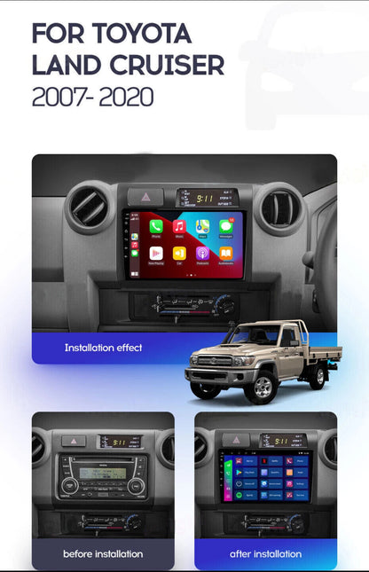 9" Android 13 Head Unit for Toyota Land Cruiser 70 76 78 79 Series (2007–2020)