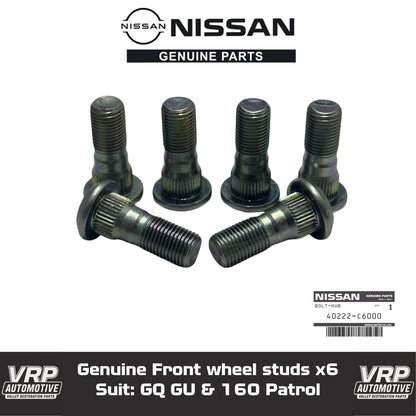 Nissan Patrol MQ MK GQ GU Front Wheel Stud Set, 160 Y60 Y61 Safari 4X4, Set of 6 Genuine Nissan