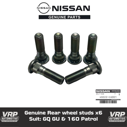 Nissan Patrol MQ MK GQ GU Rear Wheel Stud Set, 160 Y60 Y61 Safari 4X4, Set of 6 Genuine Nissan