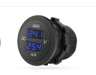 Dual Battery LED Voltmeter ( blue )