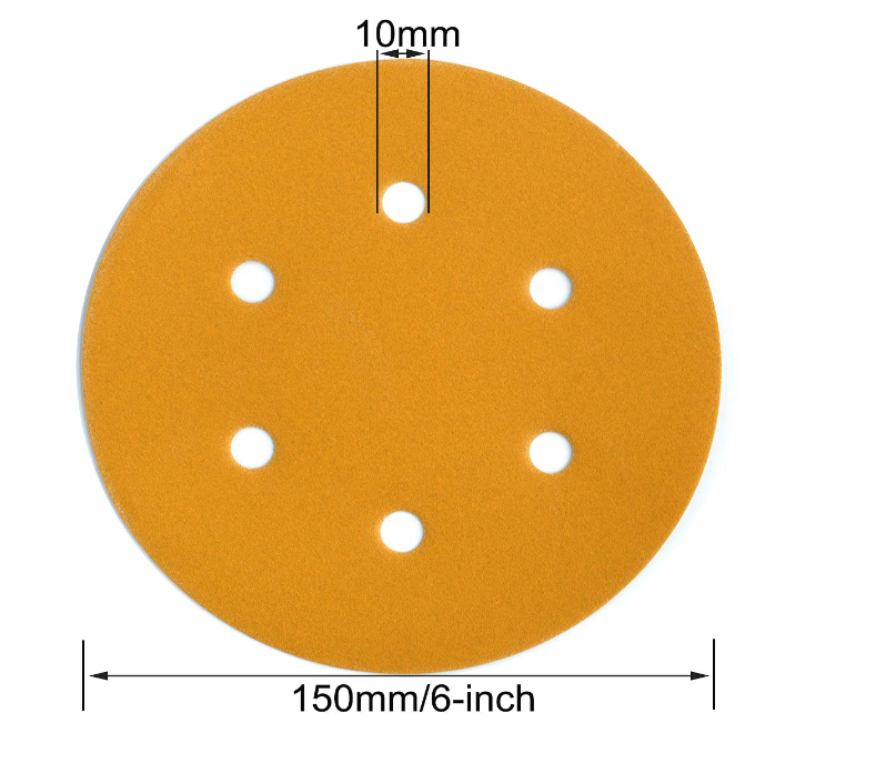 6-Inch Orbital Sanding Discs – 50-Pack (P40-P400 Grit)