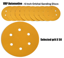 6-Inch Orbital Sanding Discs – 50-Pack (P40-P400 Grit)