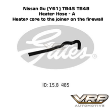 Gates Heater Inlet Hose Nissan Patrol GU Y61 TB45 TB48 02-1154