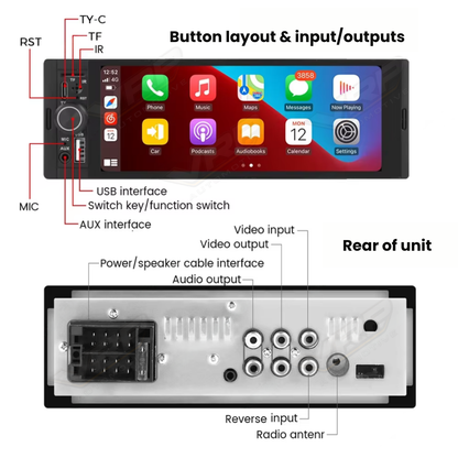 Holden HQ HJ HX HZ WB 7" Single DIN Apple CarPlay Touchscreen Stereo