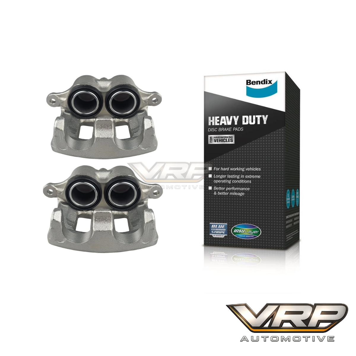 Nissan Patrol GU Y61 Front Brake Caliper Pair + HD Bendix brake Pads Twin Piston 1997-2017