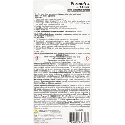 Permatex 81724 Ultra Blue Multipurpose RTV Silicone Gasket Maker 95g