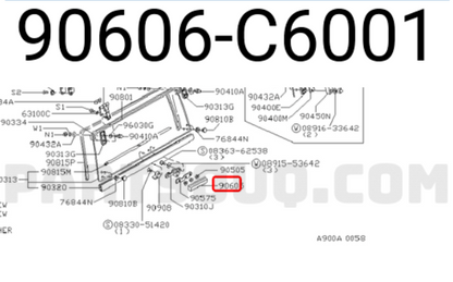 Nissan Patrol MQ MK (160 Series) Rear tailgate handle 90606-C6001 | 1980-1987
